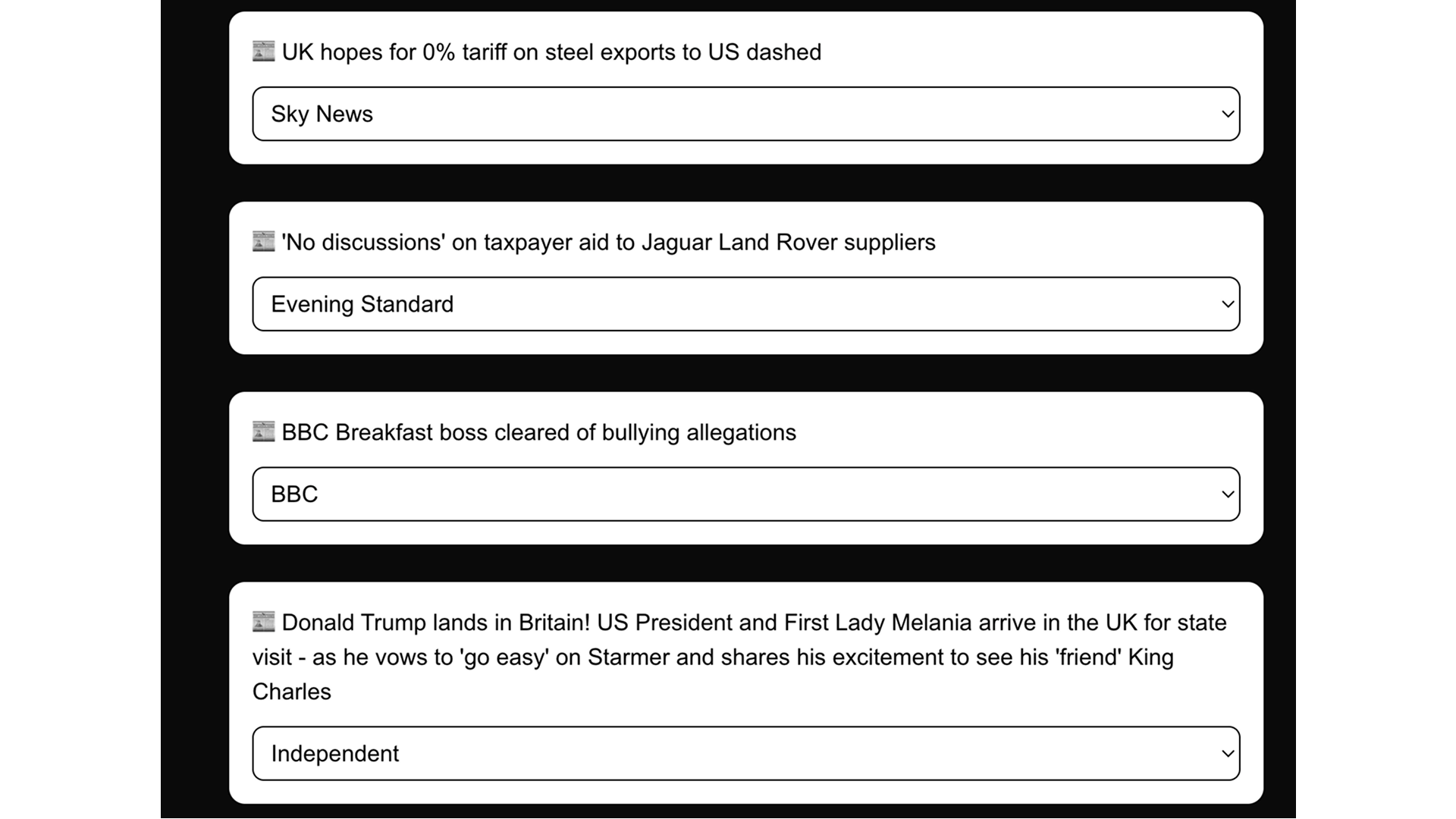 Original dropdown input mechanic