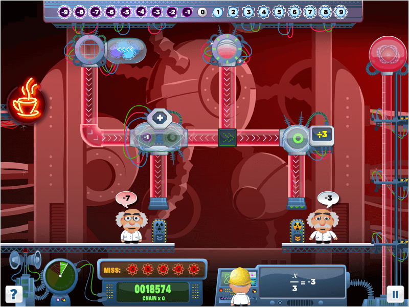 Original Algebra Meltdown game screenshot
