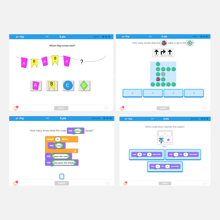 Teacher in classroom showing coding concepts